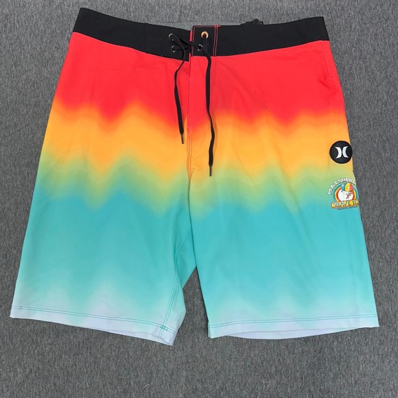 Hurley‎ Phantom Board Shorts Matsumotos Shave Ice Swim Trunks Size 30 Black,Red - Picture 1 of 11